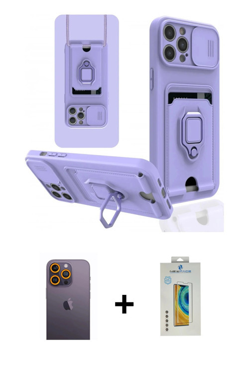 ieg™ iPhone 12 Pro Max Kılıf Vadi Form Prime - Siyah Polymer Nano Ekran Koruyucu + Sarı Neon Fosforl