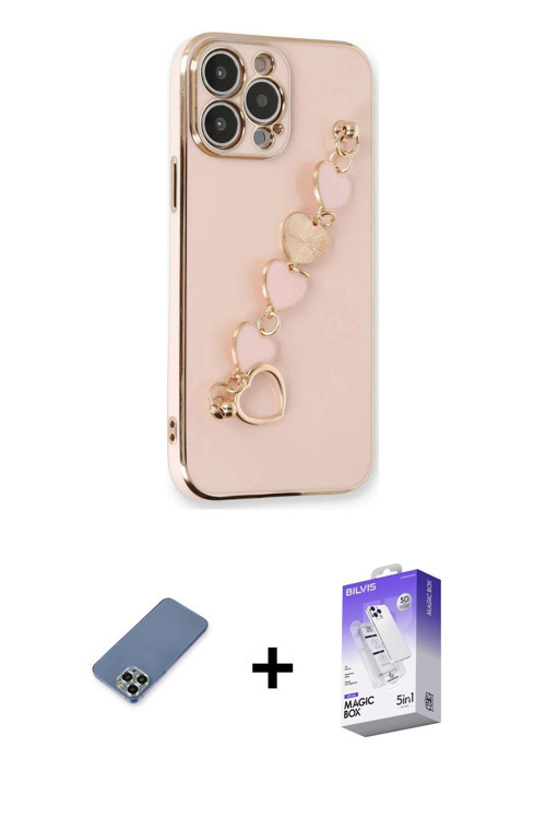ieg™ iPhone 13 Pro Max Kılıf Nova Işık Prime - Siyah Bilvis 5in1 3D Magic Cam Ekran Koruyucu + Açık