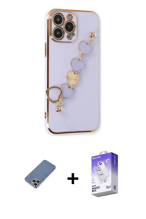 ieg™ iPhone 13 Pro Max Kılıf Nova Işık Prime - Siyah Bilvis 5in1 3D Magic Cam Ekran Koruyucu + Açık