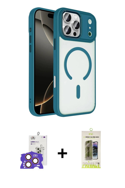 ieg™ iPhone 17 Pro Max Kılıf Kıvılcım Prime - Siyah Joko Magic 5D Hayalet Cam + Turuncu Bilvis Titan