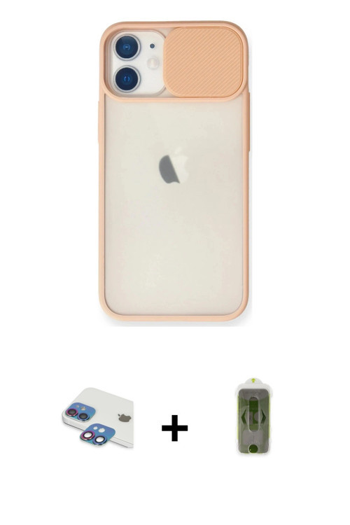 ieg™ iPhone 11 Kılıf Vadi Çizgi - Siyah Joko Magic 5D Hayalet Cam + Gökkuşağı Pers Alüminyum Kamera