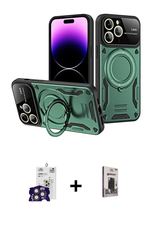 ieg™ iPhone 16 Pro Max Kılıf Kıvılcım Modern Serisi - Siyah Bilvis Hayalet Cam Ekran Koruyucu + Tita