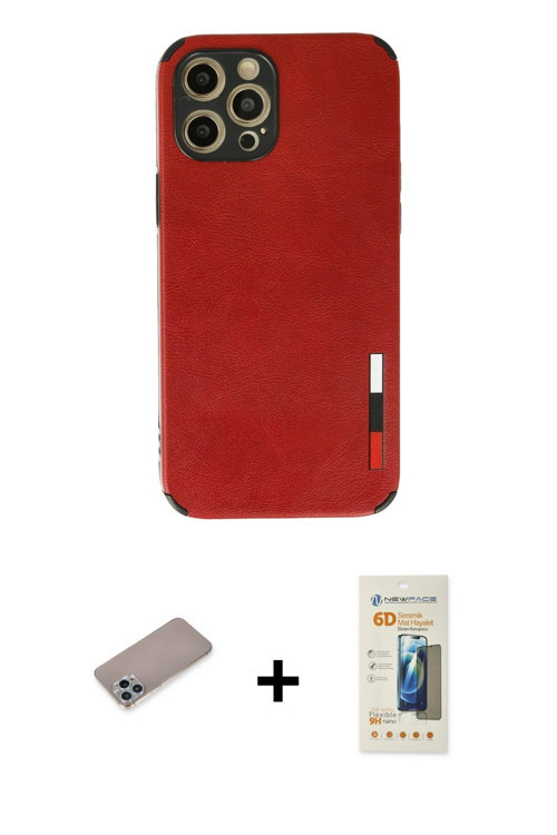 ieg™ iPhone 12 Pro Kılıf Doruk Asil Koleksiyonu - Siyah 6D Mat Seramik Hayalet Nano Ekran Koruyucu +