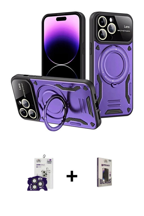 ieg™ iPhone 16 Pro Max Kılıf Kıvılcım Modern Serisi - Siyah Bilvis Hayalet Cam Ekran Koruyucu + Tita