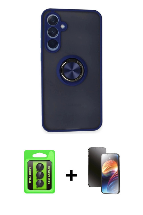 ieg™ Galaxy A35 5G Kılıf Yörünge Çizgi - Siyah 3D Antistatik Mat Seramik Nano Ekran Koruyucu + Siyah