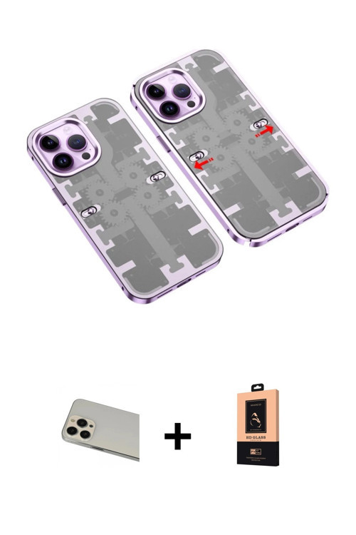 ieg™ iPhone 13 Pro Max Kılıf Ufuk Doku Prime - Şeffaf Maxco Cam Ekran Koruyucu + Rose Gold Rainbow K
