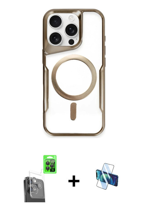 ieg™ iPhone 16 Pro Kılıf Yadigar Klasik Özel Seri - Siyah 3D Antistatik Seramik Nano Ekran Koruyucu