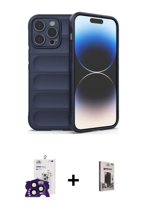 ieg™ iPhone 16 Pro Max Kılıf Atlas Koleksiyonu - Siyah Bilvis Hayalet Cam Ekran Koruyucu + Siyah Bil
