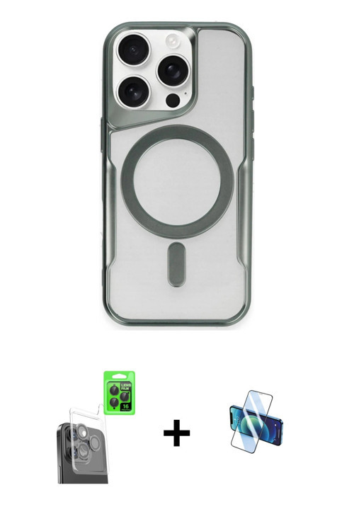 ieg™ iPhone 16 Pro Kılıf Yadigar Klasik Özel Seri - Siyah 3D Antistatik Seramik Nano Ekran Koruyucu