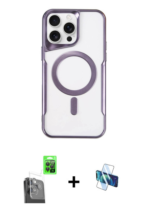 ieg™ iPhone 16 Pro Kılıf Yadigar Klasik Özel Seri - Siyah 3D Antistatik Seramik Nano Ekran Koruyucu