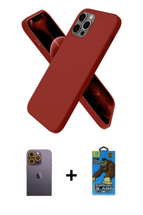 ieg™ iPhone 12 Pro Max Kılıf Kozmos Yansıma Özel Seri - Siyah 18D Cam Ekran Koruyucu + Sarı Neon Fos