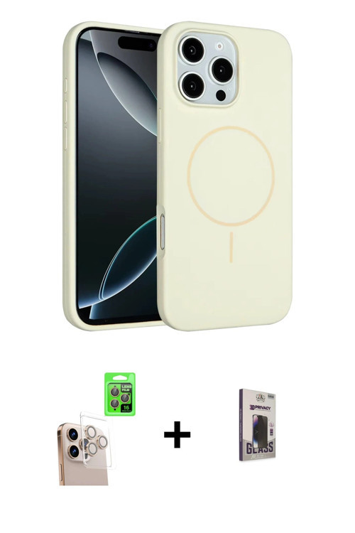 ieg™ iPhone 16 Pro Max Kılıf Yankı Form Serisi - Siyah Bilvis Hayalet Cam Ekran Koruyucu + Natural G