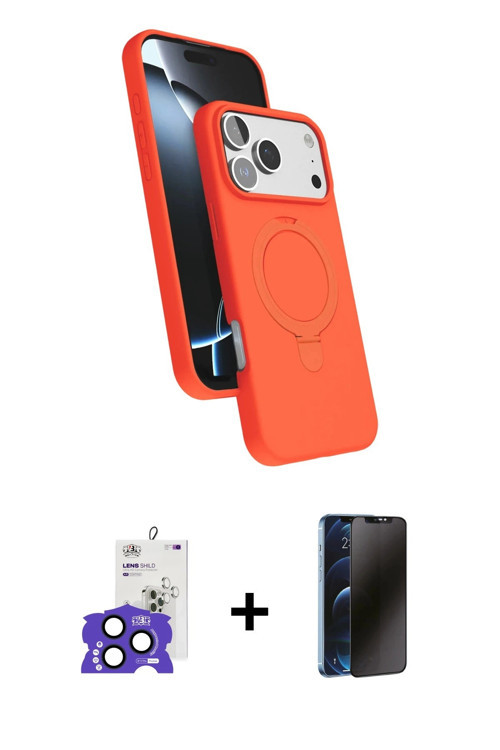ieg™ iPhone 17 Pro Max Kılıf İz Işık Koleksiyonu - Siyah 3D Antistatik Hayalet Cam Ekran Koruyucu +