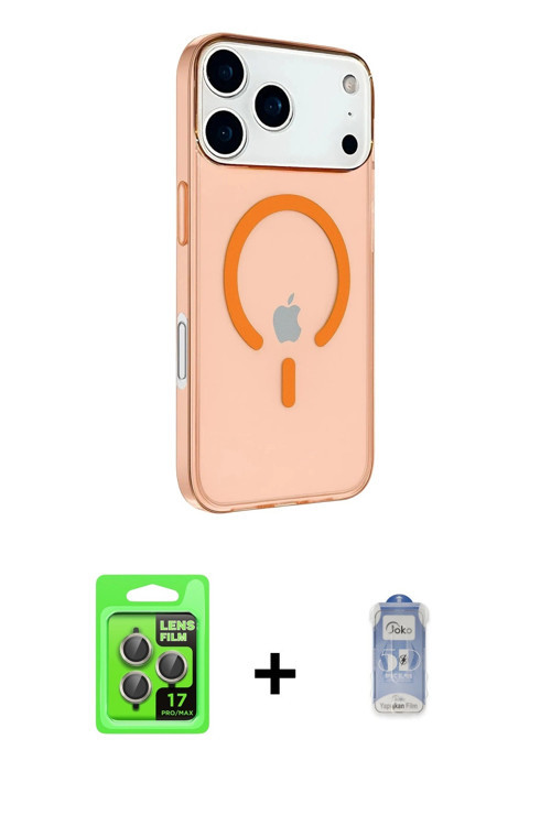 ieg™ iPhone 17 Pro Kılıf Kutup Klasik Serisi - Siyah Joko Magic 5D Cam + Gri Raze Metal Kamera Lens