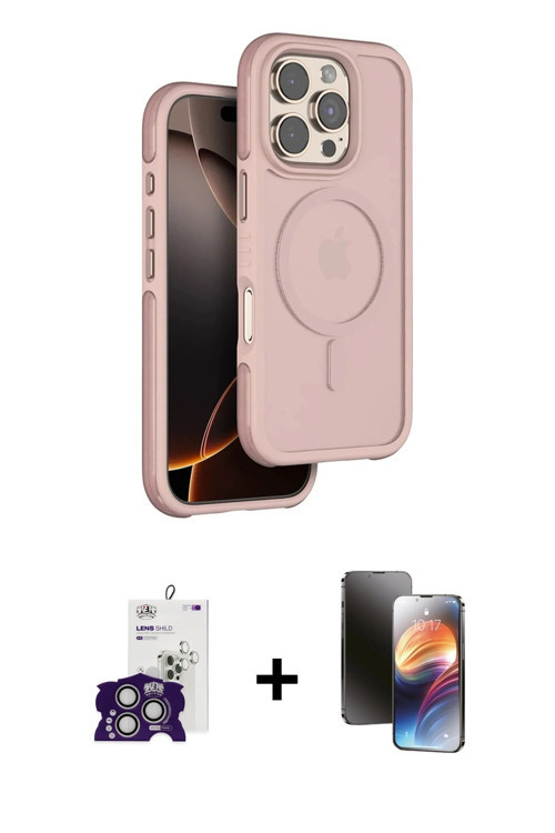 ieg™ iPhone 16 Pro Max Kılıf Çekirdek Minimal Prime - Siyah 3D Antistatik Mat Seramik Nano Ekran Kor