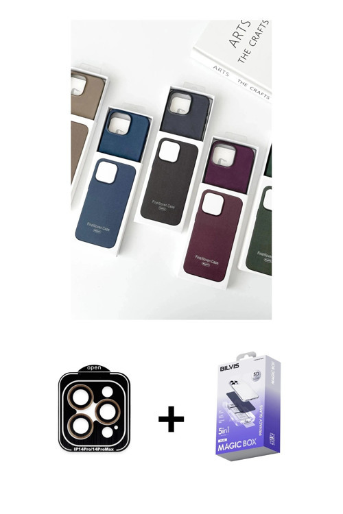 ieg™ iPhone 15 Pro Max Kılıf Pusula Modern - Siyah Bilvis 5in1 5D Magic Hayalet Cam Ekran Koruyucu +