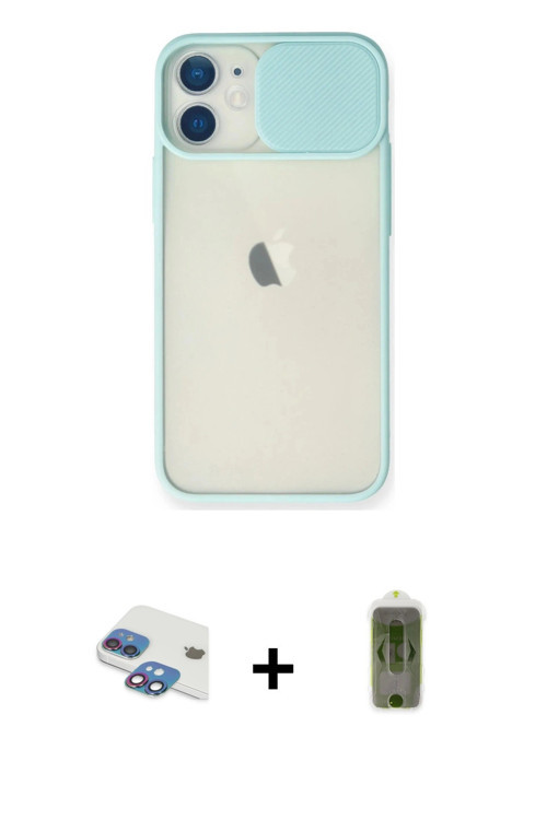 ieg™ iPhone 11 Kılıf Vadi Çizgi - Siyah Joko Magic 5D Hayalet Cam + Gökkuşağı Pers Alüminyum Kamera