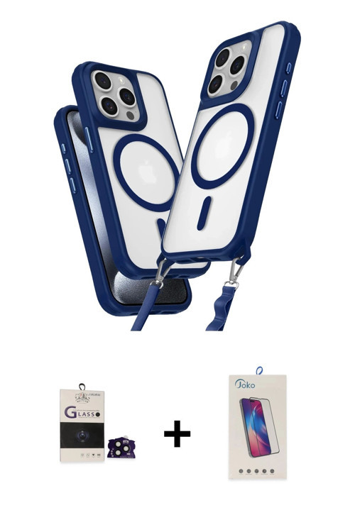ieg™ iPhone 14 Pro Max Kılıf Atlas Doku Koleksiyonu - Siyah Joko 5D Cam + Siyah Bilvis Titan Kamera