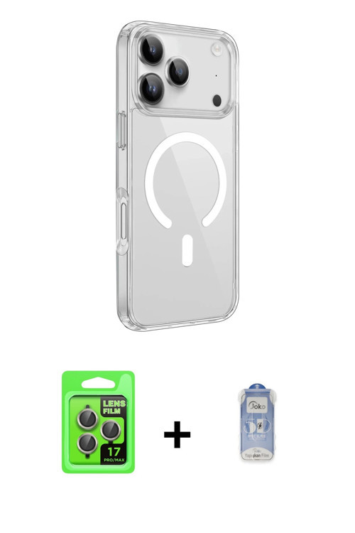 ieg™ iPhone 17 Pro Kılıf Kutup Klasik Serisi - Siyah Joko Magic 5D Cam + Gri Raze Metal Kamera Lens