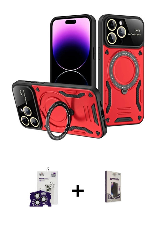 ieg™ iPhone 16 Pro Max Kılıf Kıvılcım Modern Serisi - Siyah Bilvis Hayalet Cam Ekran Koruyucu + Tita