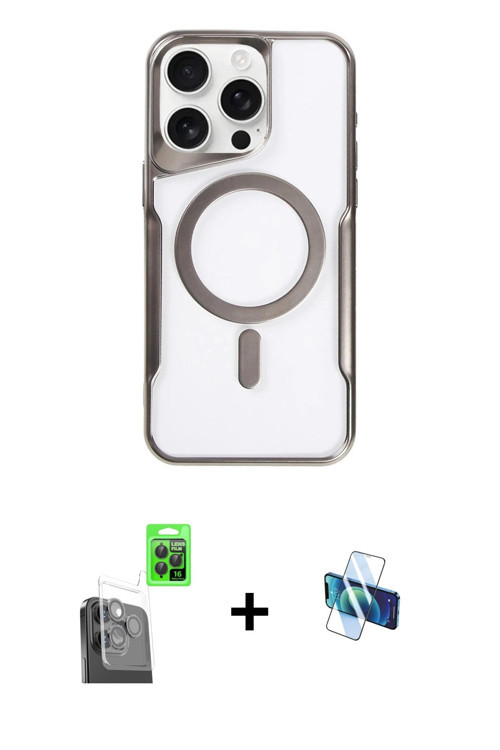 ieg™ iPhone 16 Pro Kılıf Yadigar Klasik Özel Seri - Siyah 3D Antistatik Seramik Nano Ekran Koruyucu