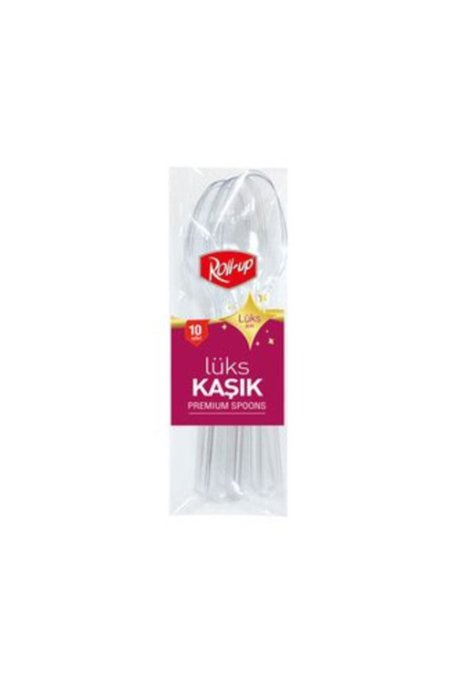 4 Adet Plastik Lüks Kaşık 10'Lu