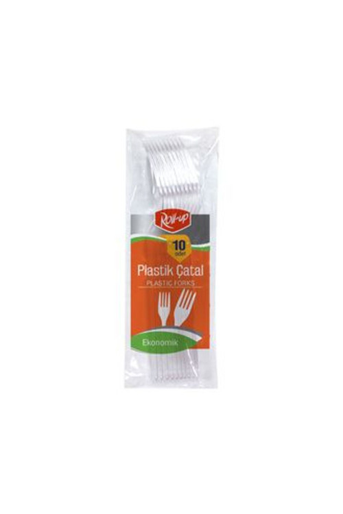 5 Adet Plastik Şeffaf Çatal 10'Lu