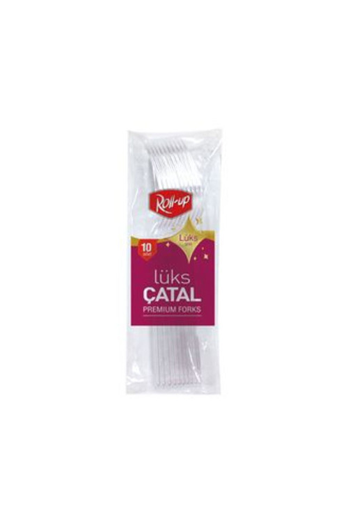 5 Adet Plastik Lüks Çatal 10'Lu