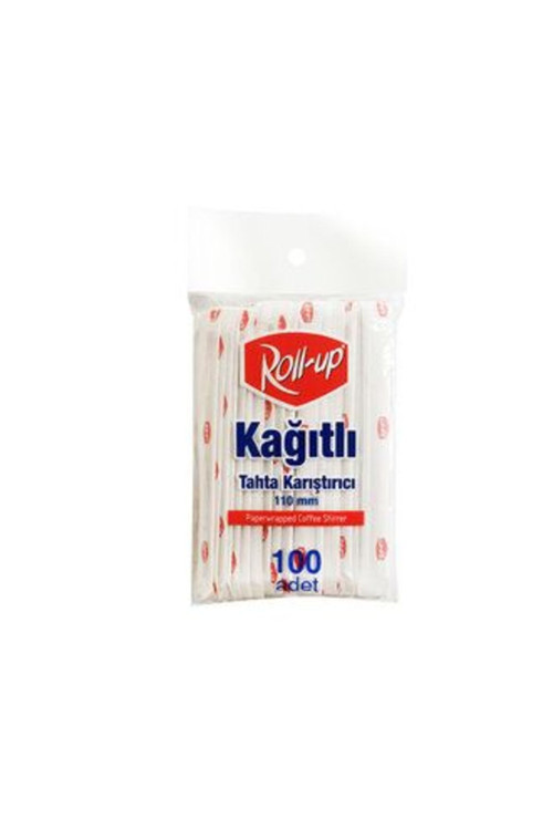 1 Adet Tekli Sarım Ahşap Karıştırıcı 100'Lü 11 Cm