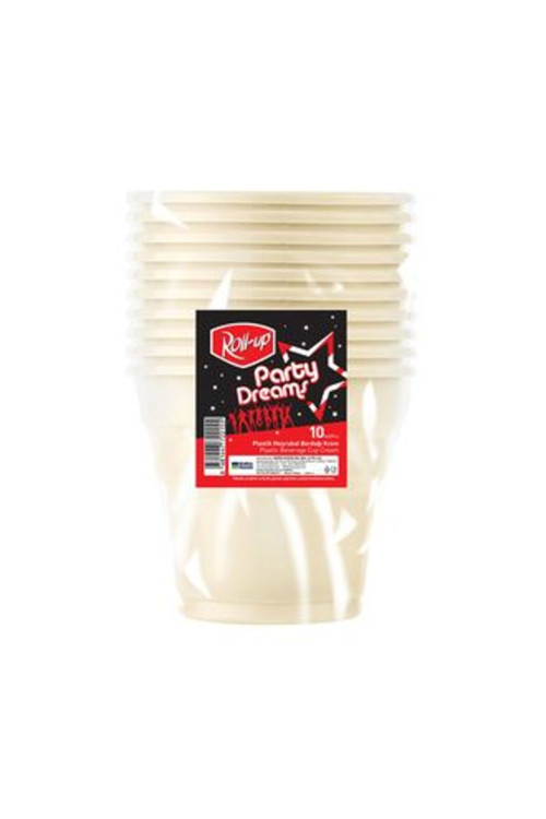 6 Adet Party Dreams Meşrubat Bardağı Krem 10'Lu