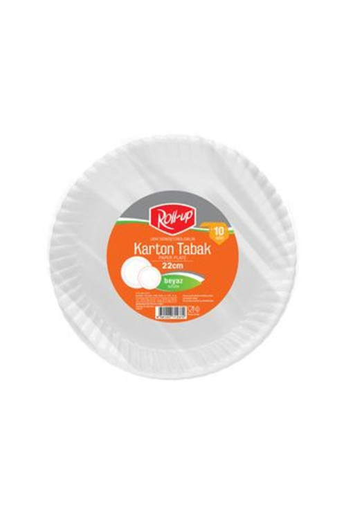 6 Adet Party Dreams Karton Tabak Beyaz 10'Lu 22 Cm