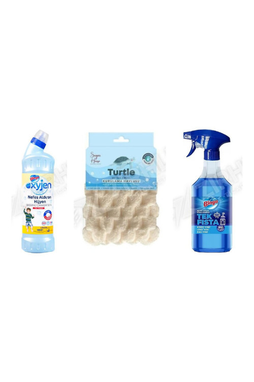 Oksijen 750 Ml + Turtle Havlu + Kireç Çözücü 900 Ml 3'Lü Set