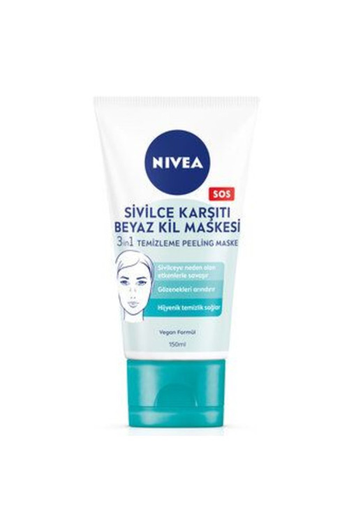 1 Adet Karşıtı 3'Ü1 Arada Beyaz Kil Maskesi Temizleme & Peeling 150Ml