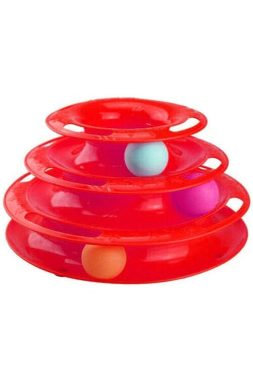 Ray Kulesi 3 Katlı Kedi Oyuncak Kırmızı 25-15x15.2h Cm