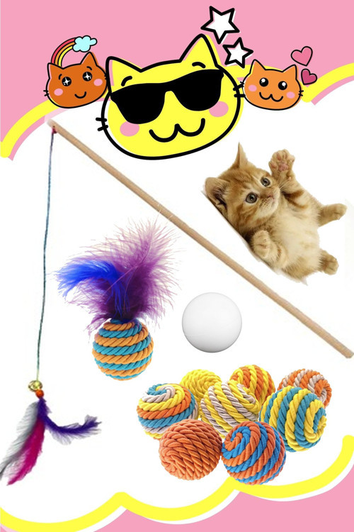 Kedi Oyun Oltası , Sarma Oyun Top , Tüylü Top , Beyaz Top 4 Lü Set