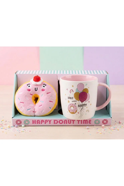 Donut Peluş Anahtarlıklı Kupa 360 ML