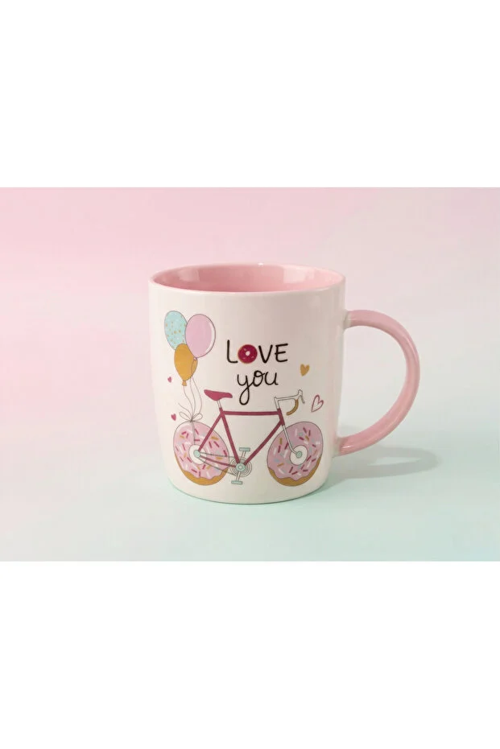 Donut Peluş Anahtarlıklı Kupa 360 ML