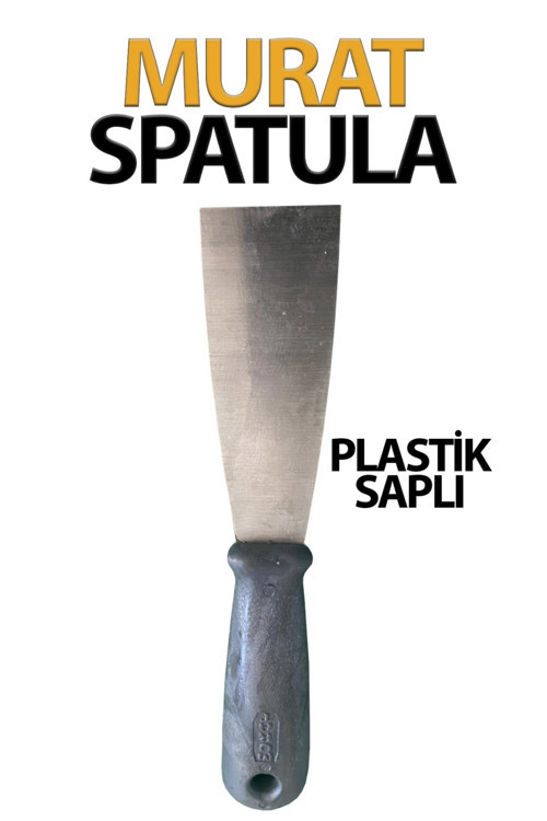 Plastik Saplı Spatula NO 4 (Ekonomik, Paslanmaz Ağız Genişliği 40 Mm)