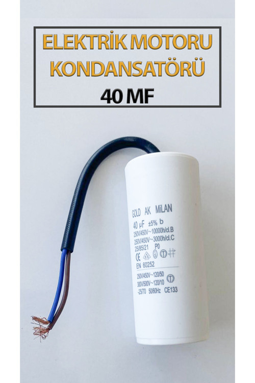 40 MF Daimi Devre Kondansatörü Elektrikli Motor Kondansatörü (40 Mikrofarat)