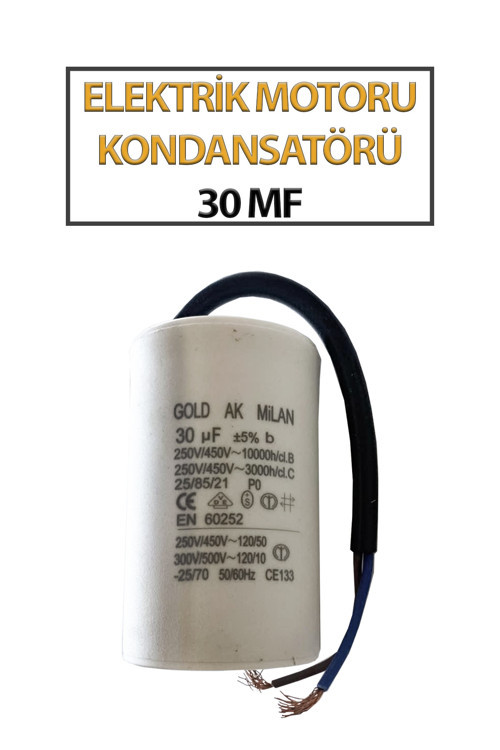 30 MF Daimi Devre Kondansatörü Elektrikli Motor Kondansatörü (30 Mikrofarat)