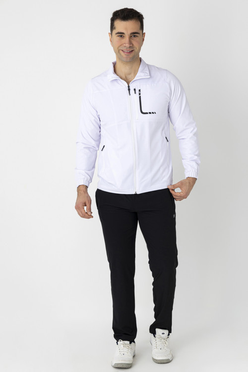 Spor Lycra Erkek Eşofman Takımı Beyaz 1247-08
