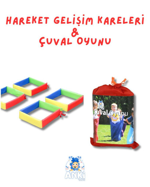 4'lü Hareket Gelişim Kareleri ve Çuval Oyunu - 2'li Aktivite Seti