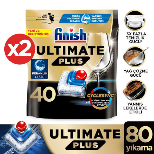 Ultimate Plus Bulaşık Makinesi Kapsül Tablet 80 Adet (40 x 2)