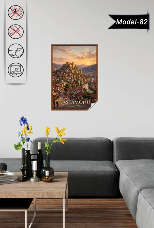 Türkiye İller Tablo - Poster Kastamonu (Model-82)