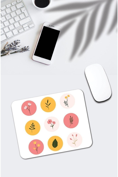 Çiçek Desenli Mouse Pad