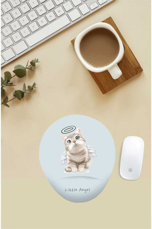 Küçük Melek Desenli Bilek Destekli Mouse Pad