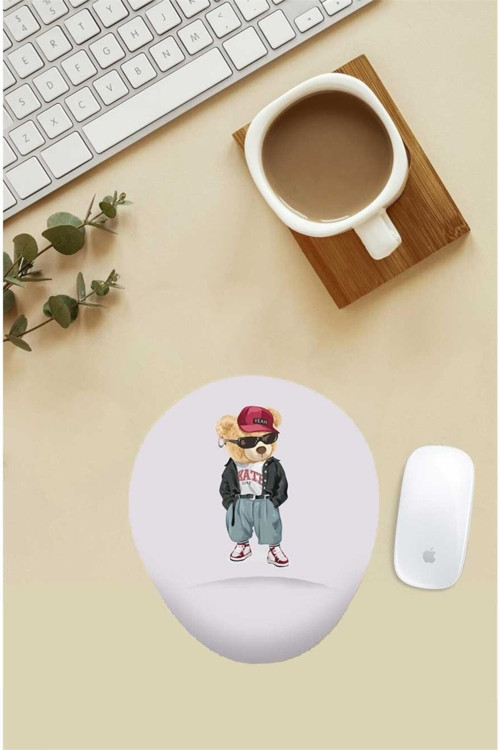 Hip Hop Teddy Desenli Bilek Destekli Mouse Pad