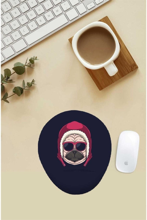 Cool Pug Desenli Bilek Destekli Mouse Pad