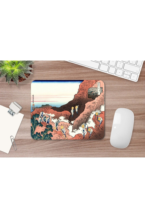 Hokusai Climbing On Mt. Fuji 17 X 21 Cm Mouse Pad