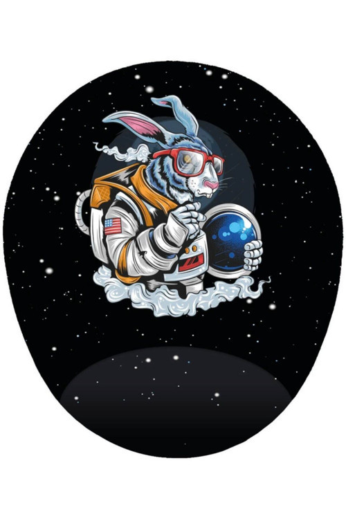Astronot Tavşan - Bilek Destekli Tavşanlı Mousepad 20x23 Cm
